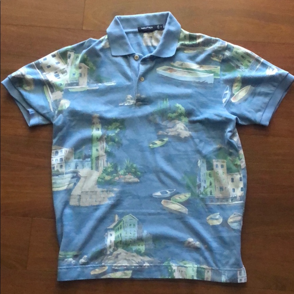 Vintage Nautica Yacht/Boat Polo Shirt Size Small